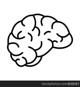 Thinking brain icon. Outline thinking brain vector icon for web design isolated on white background. Thinking brain icon, outline style