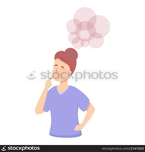 Thinking bubble icon cartoon vector. Woman memory. Alzheimer dementia. Thinking bubble icon cartoon vector. Woman memory