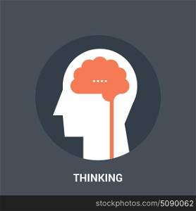 thinking icon concept. Abstract vector illustration of thinking icon concept
