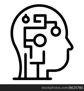 Thinking reflexion icon outline vector. Mind think. Critical human. Thinking reflexion icon outline vector. Mind think