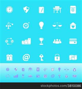 Thinking related color icons on light blue background, stock vector
