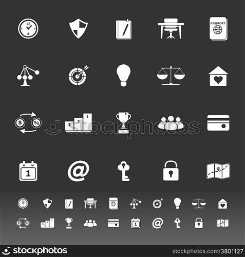 Thinking related icons on gray background, stock vector