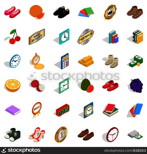Thinness icons set. Isometric style of 36 thinness vector icons for web isolated on white background. Thinness icons set, isometric style