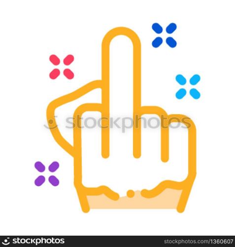 third finger gesture icon vector. third finger gesture sign. color symbol illustration. third finger gesture icon vector outline illustration