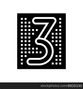 third number glyph icon vector. third number sign. isolated contour symbol black illustration. third number glyph icon vector illustration