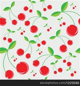 This illustration represents a cherries seamless pattern with light blue background.