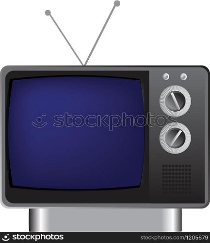 This illustration represents a vintage grey tv.