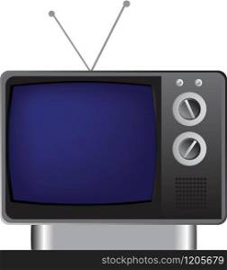 This illustration represents a vintage grey tv.