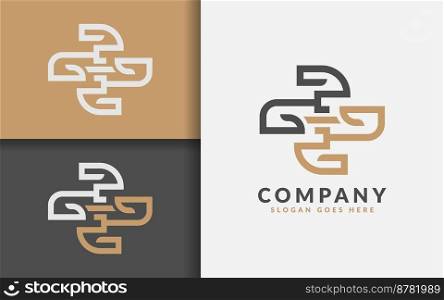 This image features a Golden cross geometric lines logo design, suitable for use in branding and marketing materials for a wide range of businesses.
