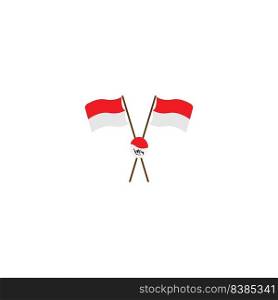 this is an Indonesian flag icon vector illustration element logo