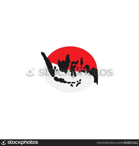 this is an Indonesian flag icon vector illustration element logo