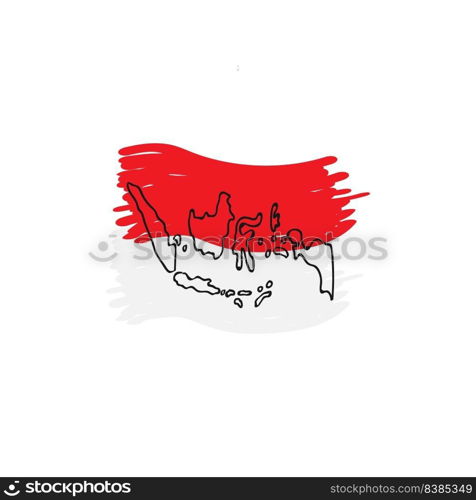 this is an Indonesian flag icon vector illustration element logo