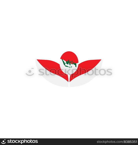 this is an Indonesian flag icon vector illustration element logo