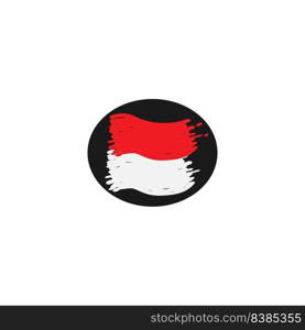 this is an Indonesian flag icon vector illustration element logo