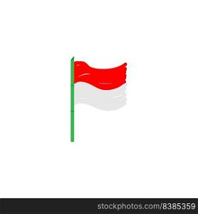 this is an Indonesian flag icon vector illustration element logo