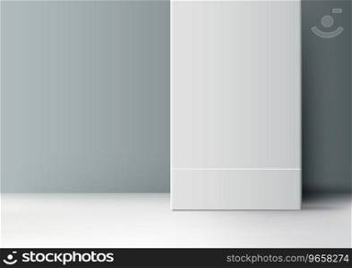 This modern white studio room with a white backdrop is ideal for product photography, mockups, and showcases. The white backdrop allows your products to take center stage. Vector illustration