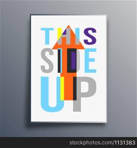 This Side Up poster abstract design. Vector illustration.. This Side Up poster abstract design. Vector illustration