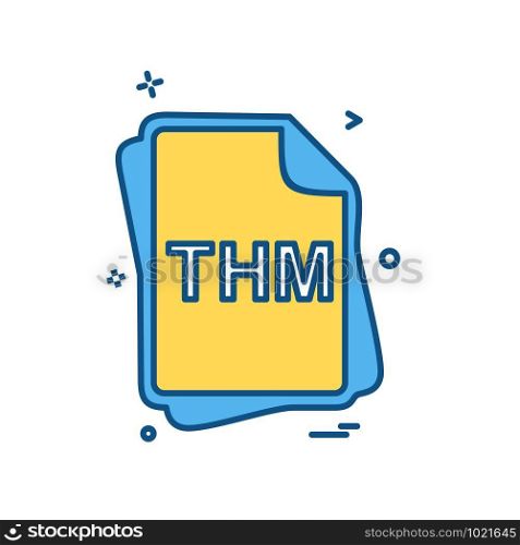 THM file type icon design vector