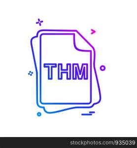 THM file type icon design vector