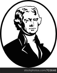 Thomas Jefferson, President of the United States. Vector Illustration.