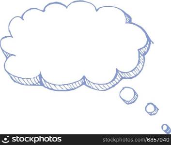 Thought Balloon Vector. Thought balloon or bubble in sketched vector style