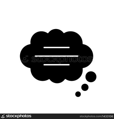 Thought bubble black glyph icon. Empty comic speech cloud. Blank dialogue balloon with text space. Comment box with copyspace. Silhouette symbol on white space. Vector isolated illustration. Thought bubble black glyph icon