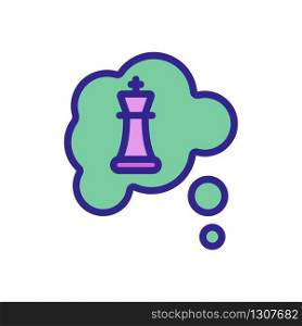 thoughts about chess icon vector. thoughts about chess sign. color isolated symbol illustration. thoughts about chess icon vector outline illustration