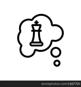 thoughts about chess icon vector. thoughts about chess sign. isolated contour symbol illustration. thoughts about chess icon vector outline illustration