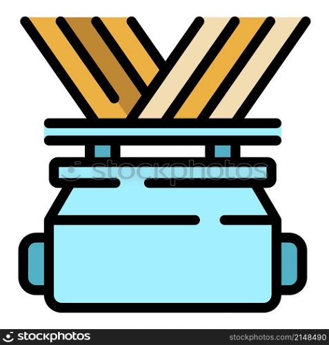 Thread fabrication icon. Outline thread fabrication vector icon color flat isolated. Thread fabrication icon color outline vector
