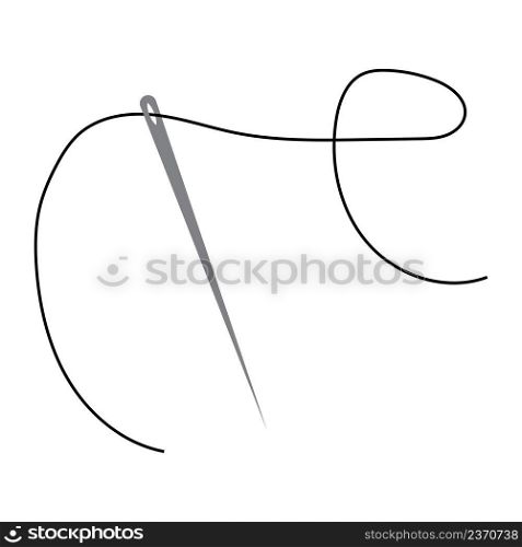 Thread in a needle. Design element. Minimal curvy design. Vector illustration. stock image. EPS 10. . Thread in a needle. Design element. Minimal curvy design. Vector illustration. stock image. 