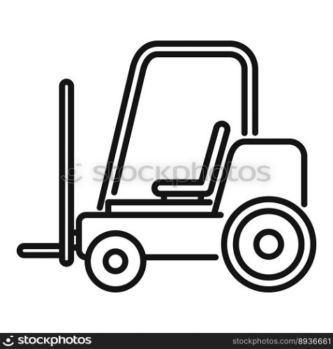 Thread production forklift icon outline vector. Cotton factory. Wool plant. Thread production forklift icon outline vector. Cotton factory