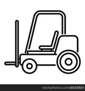 Thread production forklift icon outline vector. Cotton factory. Wool plant. Thread production forklift icon outline vector. Cotton factory