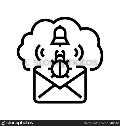 threat cyber security line icon vector. threat cyber security sign. isolated contour symbol black illustration. threat cyber security line icon vector illustration