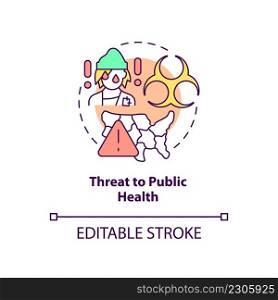 Threat to public health concept icon. Social issue of homelessness abstract idea thin line illustration. Disease outbreak. Isolated outline drawing. Editable stroke. Arial, Myriad Pro-Bold fonts used. Threat to public health concept icon