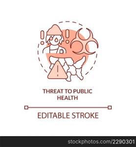 Threat to public health terracotta concept icon. Lack of personal hygiene abstract idea thin line illustration. Isolated outline drawing. Editable stroke. Arial, Myriad Pro-Bold fonts used. Threat to public health terracotta concept icon