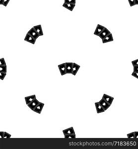 Three aces playing cards pattern repeat seamless in black color for any design. Vector geometric illustration. Three aces playing cards pattern seamless black