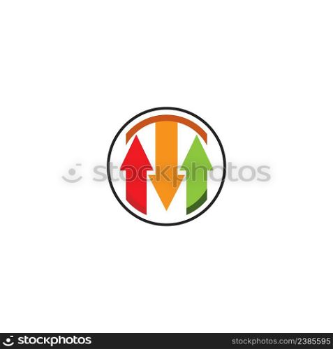 three arrows logo, colorful vector illustration
