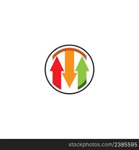 three arrows logo, colorful vector illustration