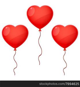 Three Balloon Hearts. Vector illustration of balloon hearts for Valentines Day