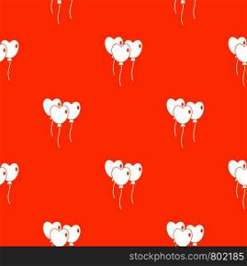 Three balloons in the shape of heart pattern repeat seamless in orange color for any design. Vector geometric illustration. Three balloons in the shape of heart pattern seamless