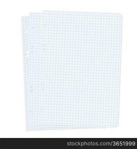 Three blank sheets of paper sheet. Vector illustration.