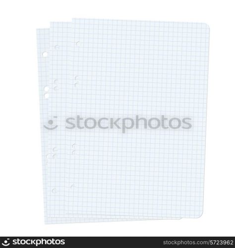 Three blank sheets of paper sheet. Vector illustration.