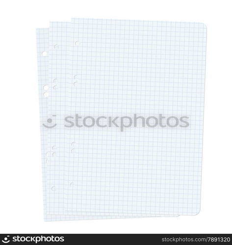 Three blank sheets of paper sheet. Vector illustration. — Stockphotos.com