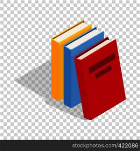 Three books isometric icon 3d on a transparent background vector illustration. Three books isometric icon