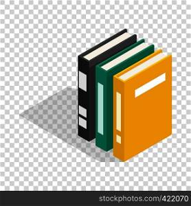 Three books of encyclopedia isometric icon 3d on a transparent background vector illustration. Three books of encyclopedia isometric icon