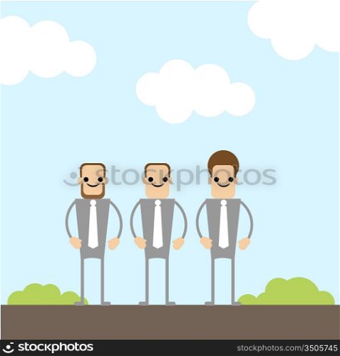 three businessman on the field