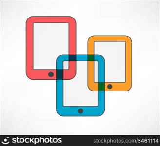 Three colored ipads