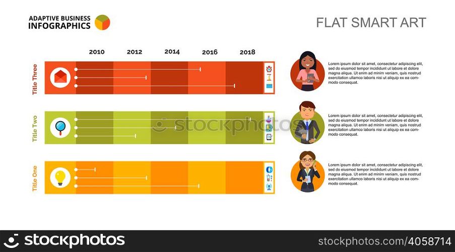 Three columns financial bar chart. Business data. Comparison, timeline, diagram. Creative concept for infographic, templates, presentation. Can be used for topics like management, recruitment, analytics.