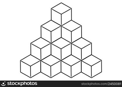 Three-dimensional cubes lattice. geometric abstract style. Vector illustration. stock image. EPS 10.. Three-dimensional cubes lattice. geometric abstract style. Vector illustration. stock image.