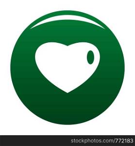 Three-dimensional heart icon. Simple illustration of three-dimensional heart vector icon for any design green. Three-dimensional heart icon vector green